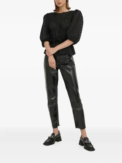 Day Birger Et Mikkelsen Open Back Peplum Top In Black