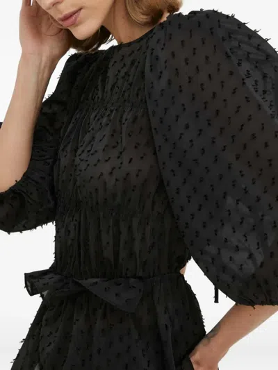 Day Birger Et Mikkelsen Open Back Peplum Top In Black