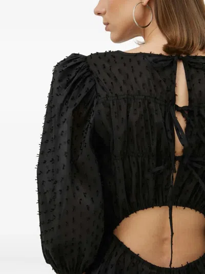 Day Birger Et Mikkelsen Open Back Peplum Top In Black