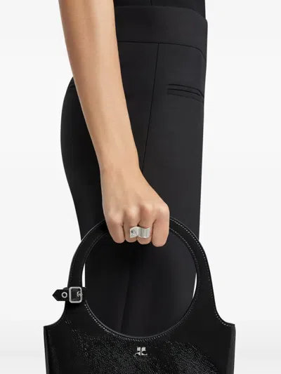 Courrèges Fold Strass Ring In White