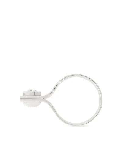 Courrèges Fold Strass Ring In White