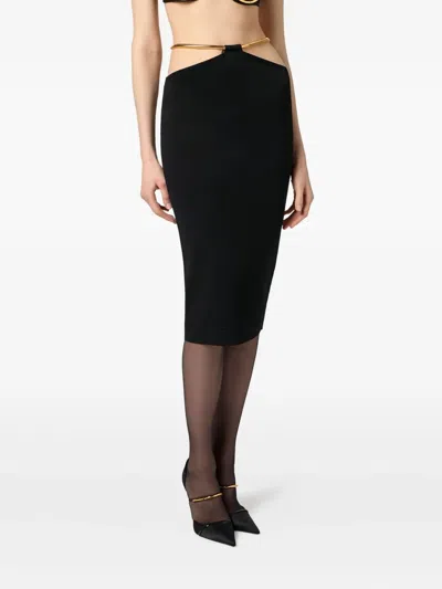 Elisabetta Franchi Diamond Patterned Knitted Skirt In Multi