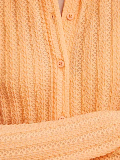 Resume Textured Buttoned Top In Orange