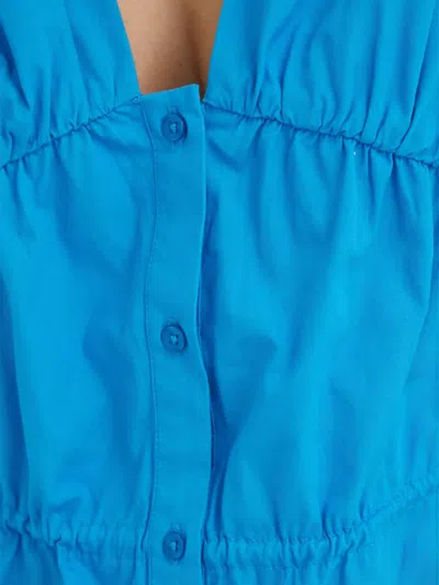 Day Birger Et Mikkelsen Ruffled Buttoned Top In Blue