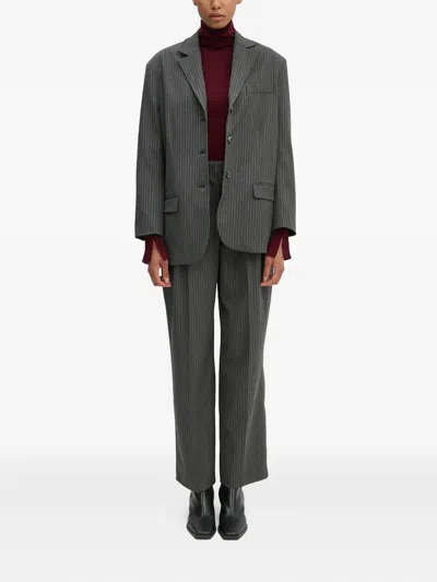 Day Birger Et Mikkelsen Pinstripe Pleated Trousers In Gray