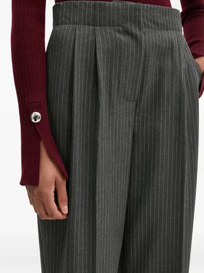 Day Birger Et Mikkelsen Pinstripe Pleated Trousers In Gray