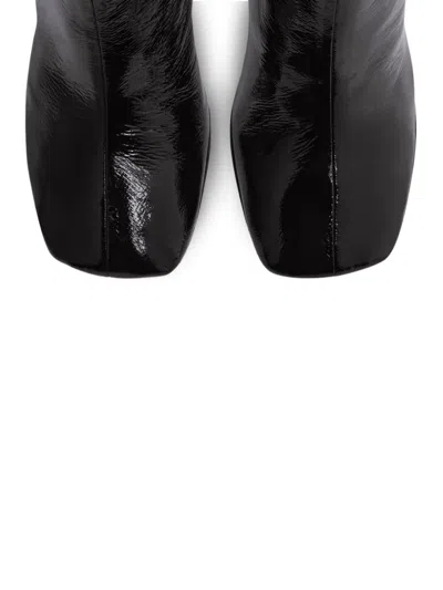 Courrèges Square-toe Calf-leather Knee-high Boots In Black