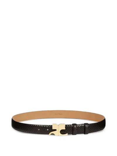 Courrèges Viper Snake-effect Leather Belt In Black