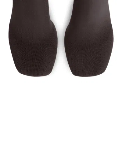 Courrèges Square-toe Mesh Boots In Brown