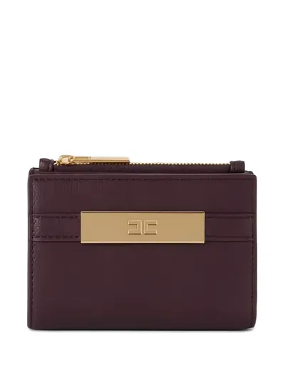 Elisabetta Franchi Logo-plaque Top-zip Wallet In Red