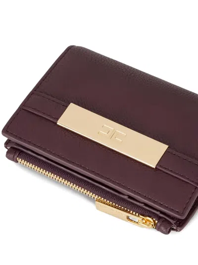 Elisabetta Franchi Logo-plaque Top-zip Wallet In Red