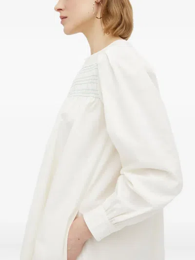 弹性缩褶长袖连衣裙