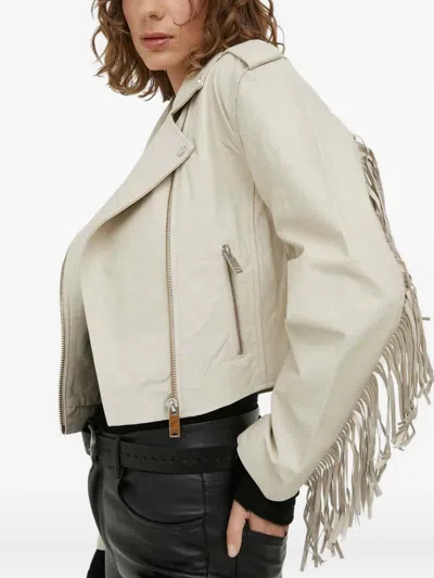Day Birger Et Mikkelsen Fringe Zip Jacket In Neutral
