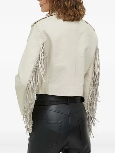Day Birger Et Mikkelsen Fringe Zip Jacket In Neutral