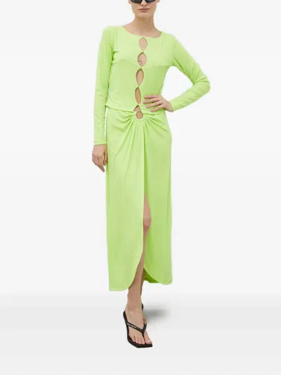 Resume Cutout Long-sleeve Top In Green