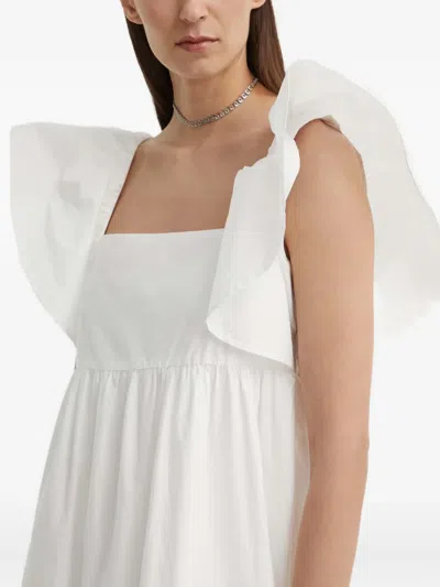 荷叶边孔眼连衣裙