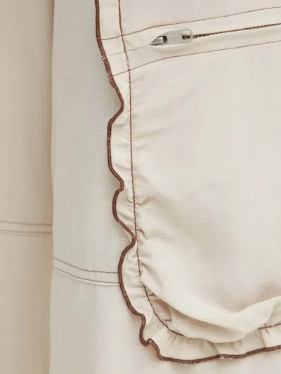 Resume Ruffle-pocket Trousers In White