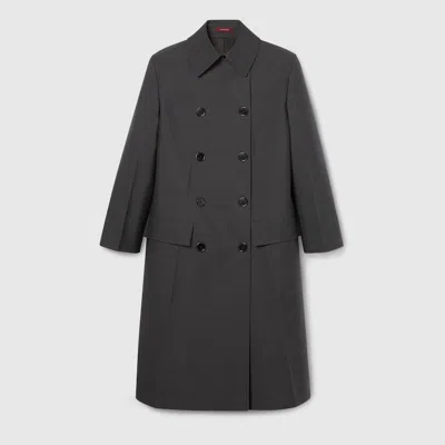 Gucci Wool Double-breasted Coat In Gray