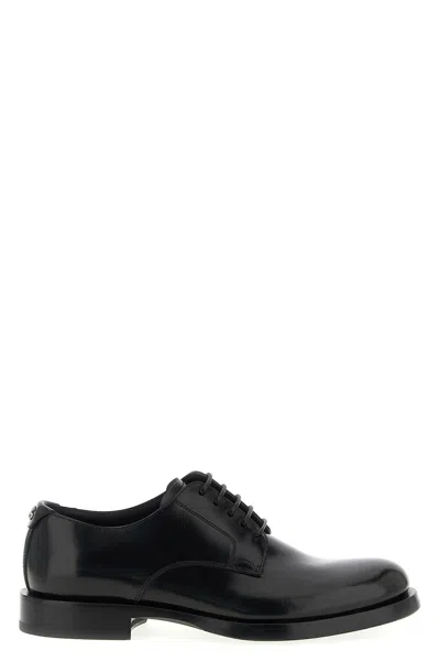 Dolce & Gabbana Raffaello Derby Lace-up Shoes In Black