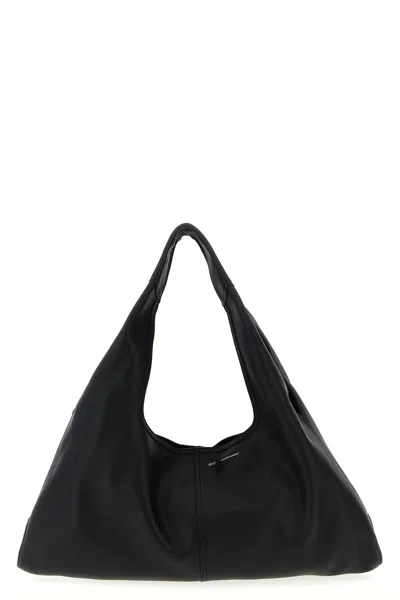 Ami Alexandre Mattiussi Etienne Leather Trapezoid Shoulder Bag In Black
