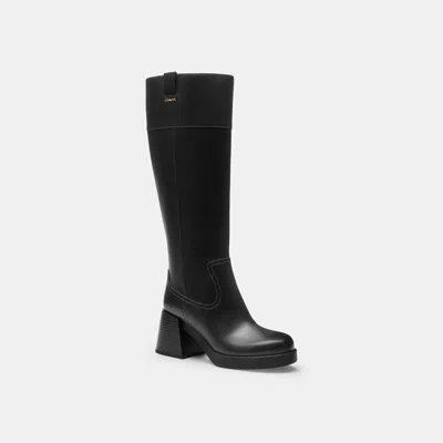 Coach Block Heel Tall Boot In Black