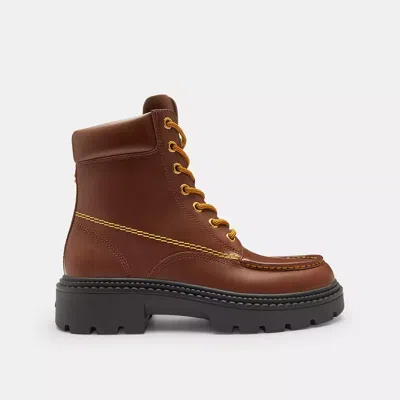Coach Lug Sole Boot In Brown