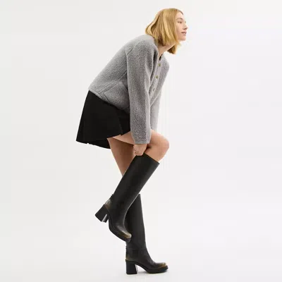 Coach Sculpted C Tall Boot In Loved Leather In Black