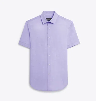 Bugatchi Uomo Men's Miles Slub Print Ooohcotton Short Sleeve Shirt In Purple
