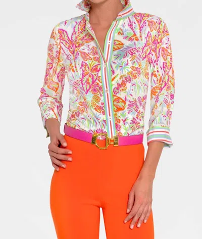 Gretchen Scott Boyfriend Shirt Vintage Vine In Bright In Multi