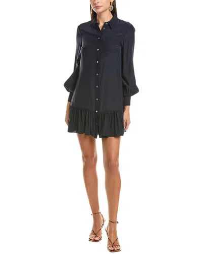 Cinq À Sept Lelaina Silk Shirtdress In Blue