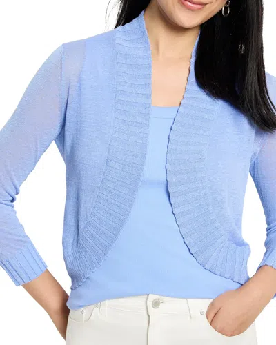 Nic + Zoe Nic+zoe Linen Blend Bolero Cardigan In Blue