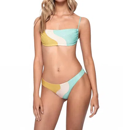 Pq Swim Colorblock Bikini Top In Luna Wave In Multi