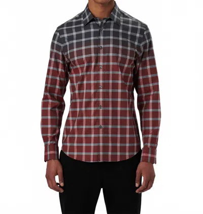 Bugatchi Uomo Julian Gradient Windowpane Check Shirt In Copper In Multi