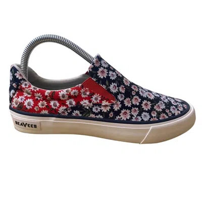 Seavees Women's Hawthorne Slip On Shoes In Daisy Patchwork Cotton Poplin Twill In Multi