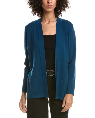 Anne Klein Malibu Open Front Cardigan In Blue