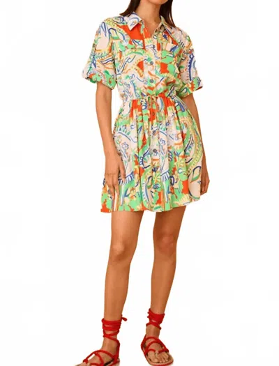 Hunter Peyton Mini Dress In Almalfi Tiles In Multi