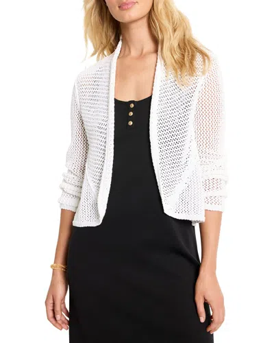 Nic + Zoe Nic+zoe Mesh Cocoon Cardigan In White