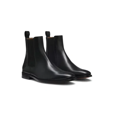 Hugo Boss Beckham X Leather Chelsea Boots With Elasticated Panels In Black