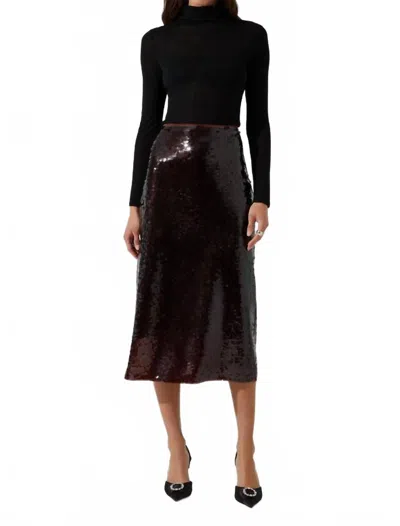 Astr The Label Dova Sequin Midi Skirt In Brown