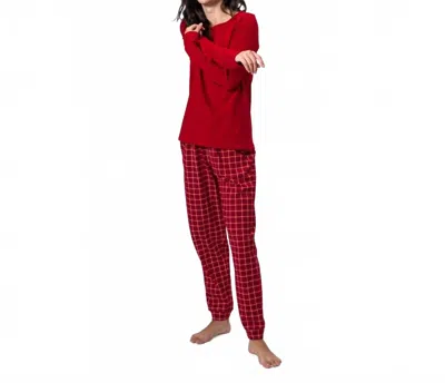 Veraluna Organic Cotton Women's Pj Set In Red In Red