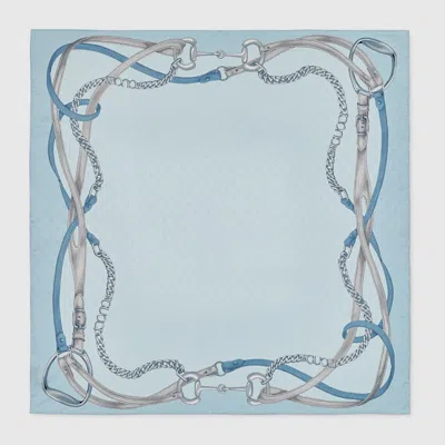 Gucci Vierecktuch Aus Gg Seidenjacquard Mit Print