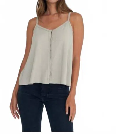 Project Social T Button Down Textured Cami Top In Beige In White