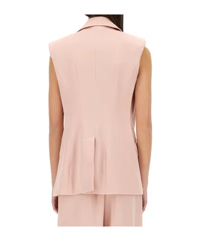 Nina Ricci Sleeveless Jacket With Double-breasted Button Detailing In Pink