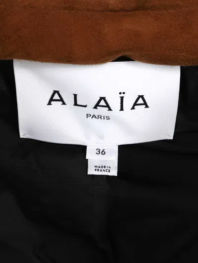 Alaïa Short Suede Blazer Jackets Brown In Brown