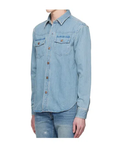 Tom Ford Washed Denim Shirt In Blue