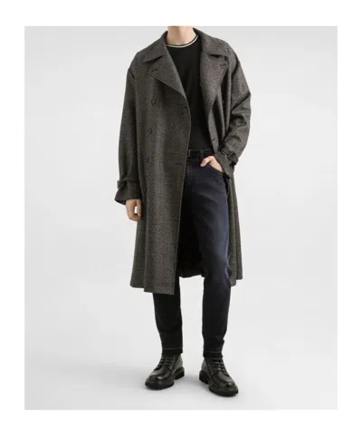 Dolce & Gabbana Dolce&gabbana Grey Wool Double-breasted Coat Men In Gray