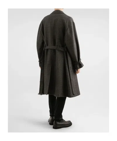 Dolce & Gabbana Dolce&gabbana Grey Wool Double-breasted Coat Men In Gray