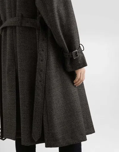 Dolce & Gabbana Dolce&gabbana Grey Wool Double-breasted Coat Men In Gray