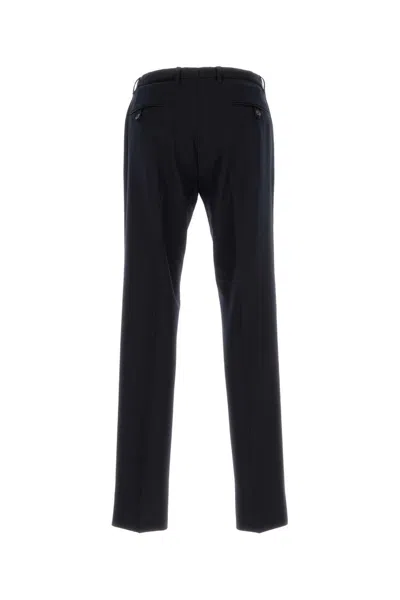 Prada Tailored Wool Trousers With Pleats And Pockets In Blue