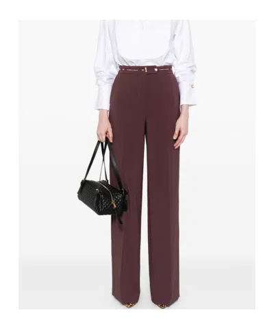 Elisabetta Franchi Pantalón Casual - Rojo Oscuro In Purple